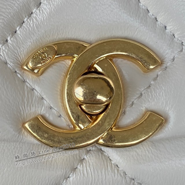 Chanel專櫃22A新款經典菱格口蓋包 AS3366 香奈兒粗曠金色鏈子潤飾手袋小羊皮女包 djc5101